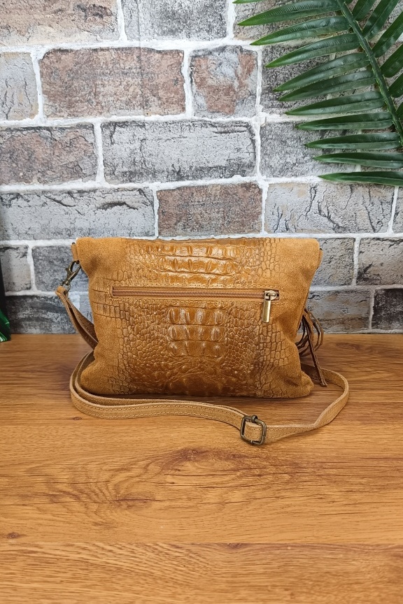 δερμάτινο-τσαντάκι-καστόρι-κροκό-κάμελ