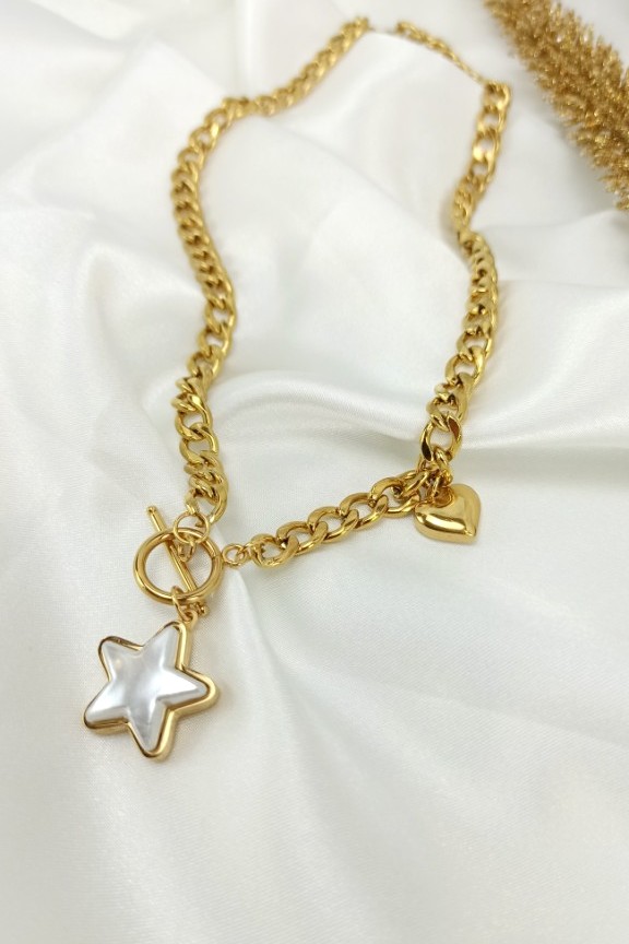 κολιέ-αστέρι-χρυσό-χοντρή-αλυσίδα