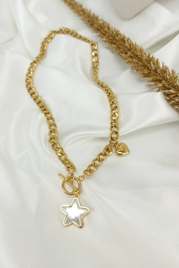 κολιέ-αστέρι-χρυσό-χοντρή-αλυσίδα