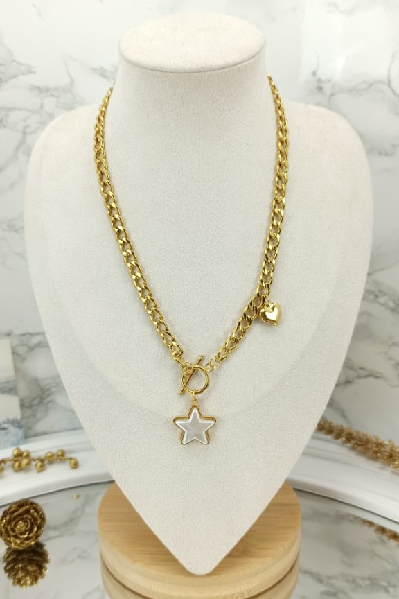 κολιέ-αστέρι-χρυσό-χοντρή-αλυσίδα