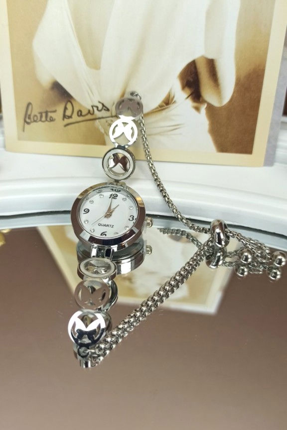 ρολόι-βραχιόλι-πεταλούδες-ασημί-ατσάλι