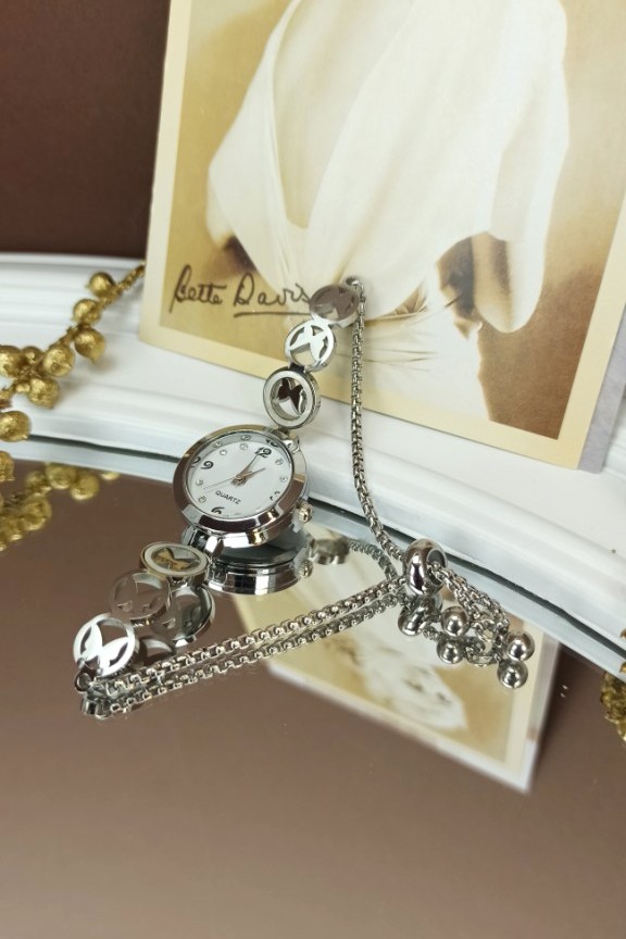 ρολόι-βραχιόλι-πεταλούδες-ασημί-ατσάλι