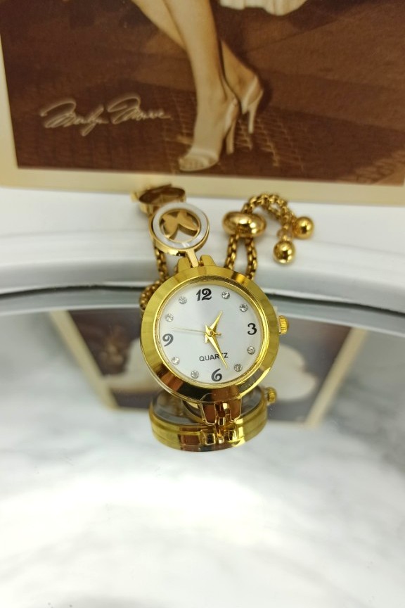 ρολόι-βραχιόλι-πεταλούδες-χρυσό-ατσάλι