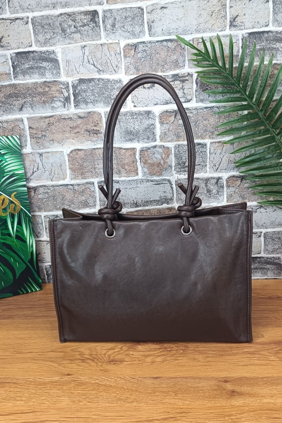 τσάντα-ώμου-λαβή-κόμπος-καφέ