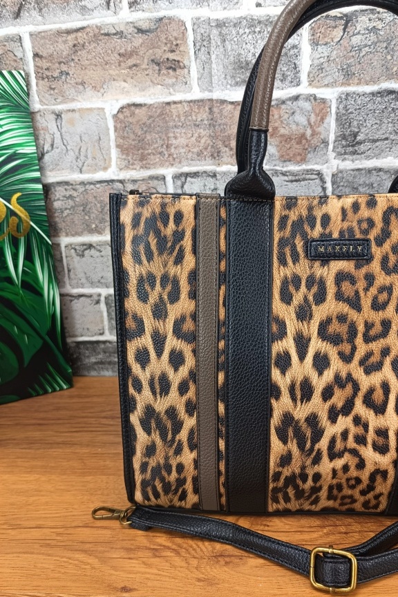 γυναικεία-τσάντα-λεοπάρ-tote-μαύρη