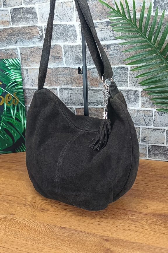 δερμάτινη-τσάντα-hobo-καστόρι-καφέ-σκούρο