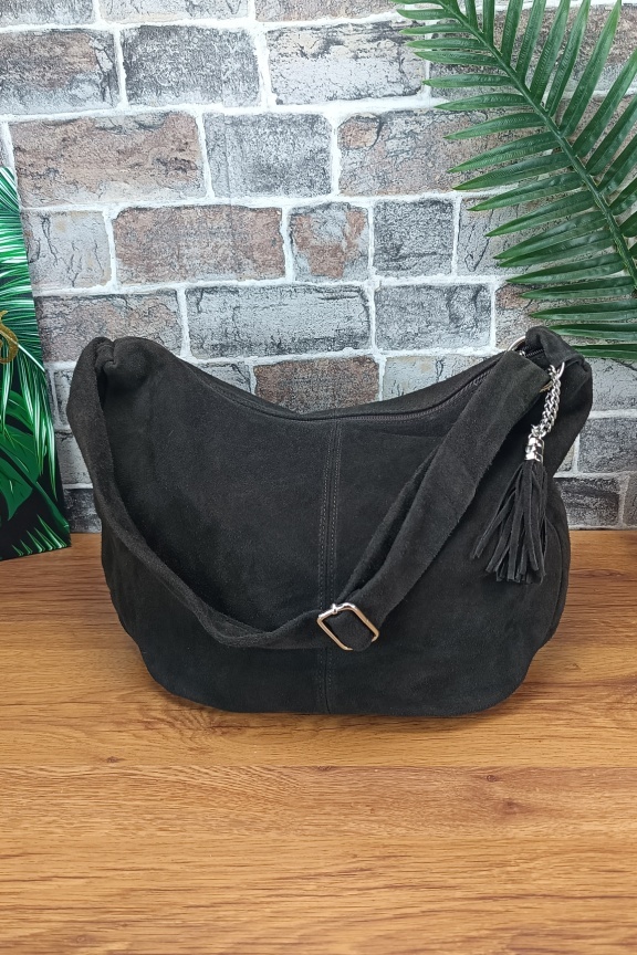 δερμάτινη-τσάντα-hobo-καστόρι-καφέ-σκούρο