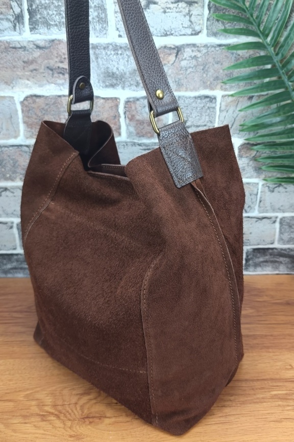 δερμάτινη-τσάντα-hobo-καστορι-καφε