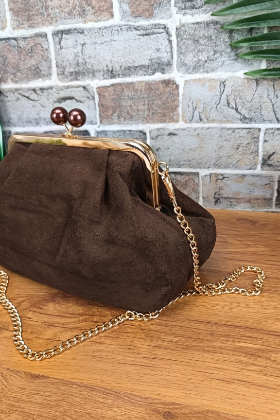 τσάντα-clutch-καστόρι-καφέ