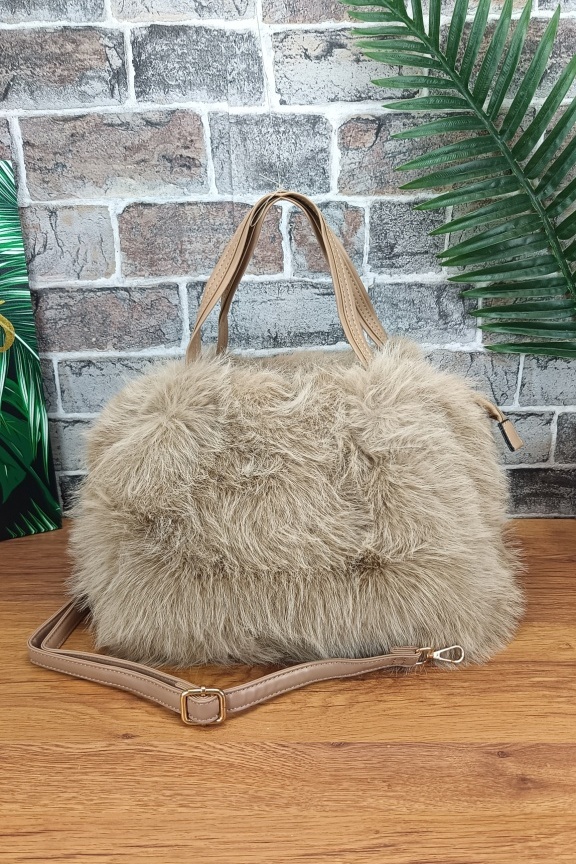 τσάντα-χιαστί-γούνα-Μπεζ-ανοιχτό