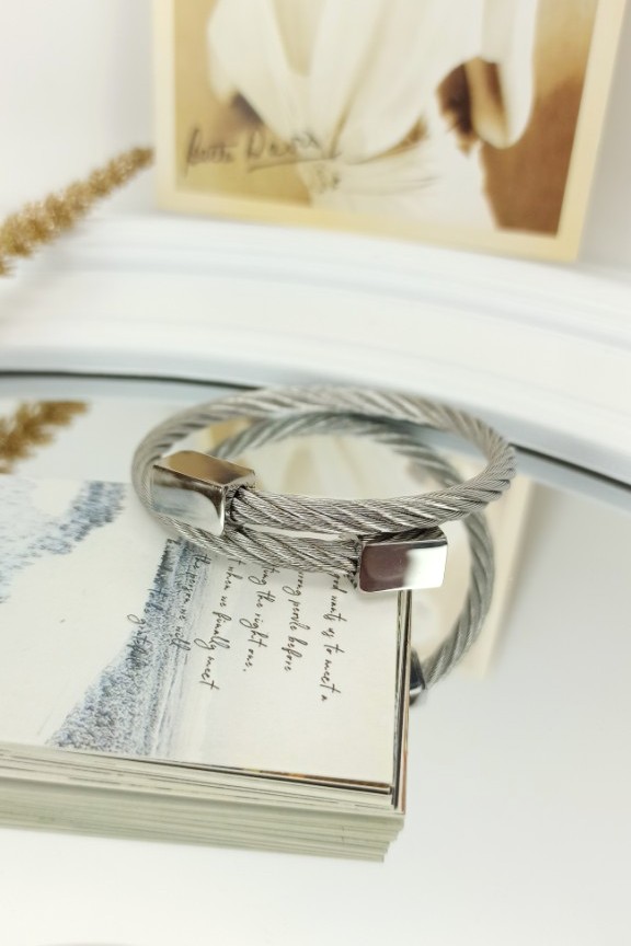 βραχιόλι-ατσάλι-χειροπέδα-ασημί