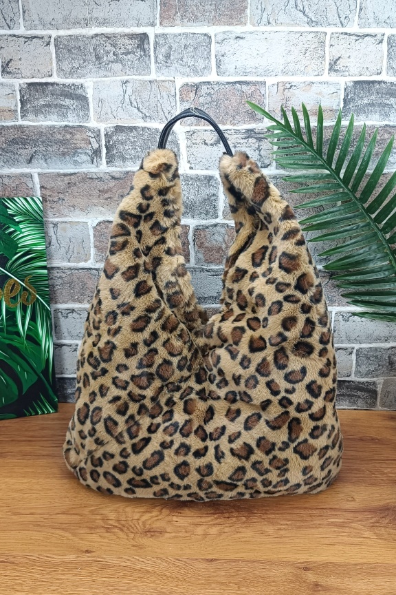 τσάντα-hobo-λεοπάρ-γούνα-μπεζ