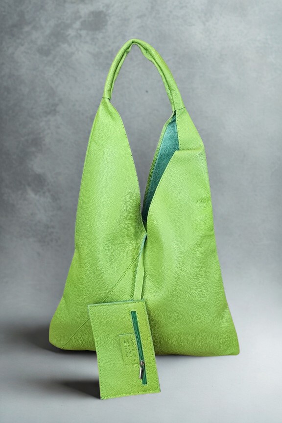 Δερμάτινη τσάντα hobo 'Sydney' Πράσινο ανοιχτό