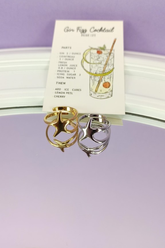 δαχτυλίδι-αστερίας-ατσάλινο-ασημί-χρυσό