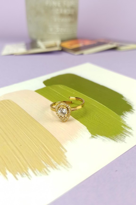 δαχτυλίδι-γυναικείο-διάφανη-πέτρα-χρυσό