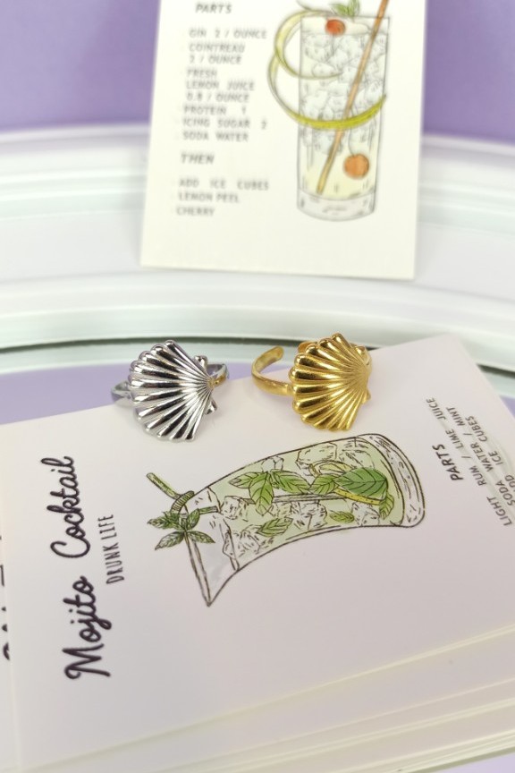 δαχτυλίδι-αχιβάδα-ατσάλινο-ασημί-χρυσό