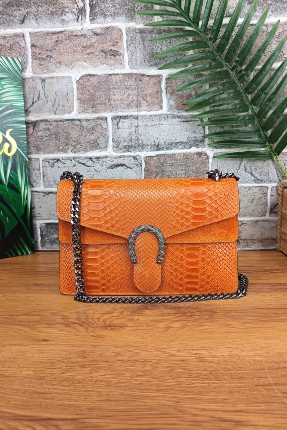 δερμάτινη-τσάντα-κροκό-πορτοκαλί-με-πέταλο-μεγάλη