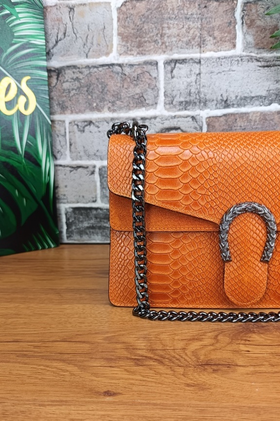 δερμάτινη-τσάντα-κροκό-πορτοκαλί-με-πέταλο-μεγάλη