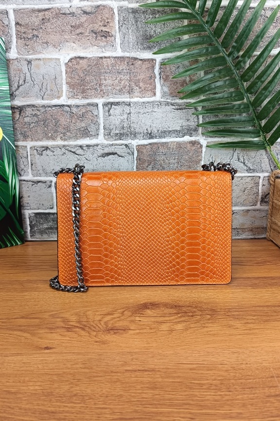 δερμάτινη-τσάντα-κροκό-πορτοκαλί-με-πέταλο-μεγάλη
