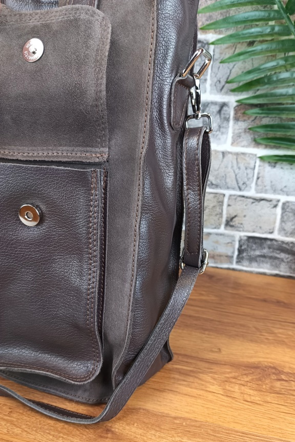 δερμάτινη-τσάντα-καστόρι-επαγγελματική-καφέ-γκρι