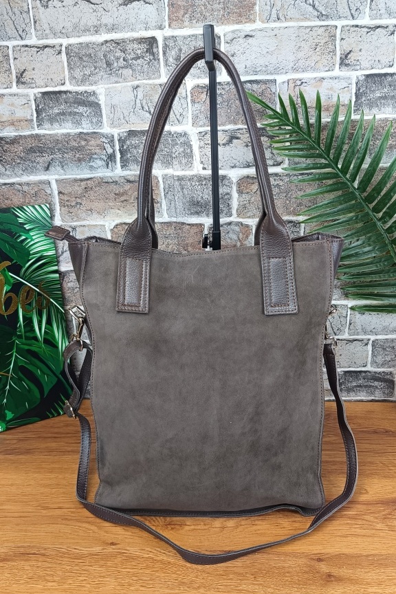 δερμάτινη-τσάντα-καστόρι-επαγγελματική-καφέ-γκρι