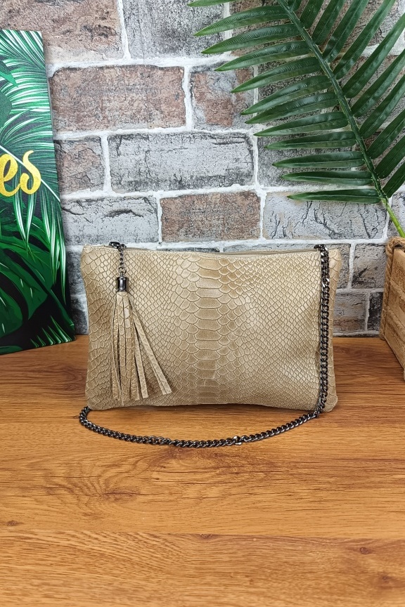 δερμάτινη-τσάντα-φάκελος-φίδι-μπεζ