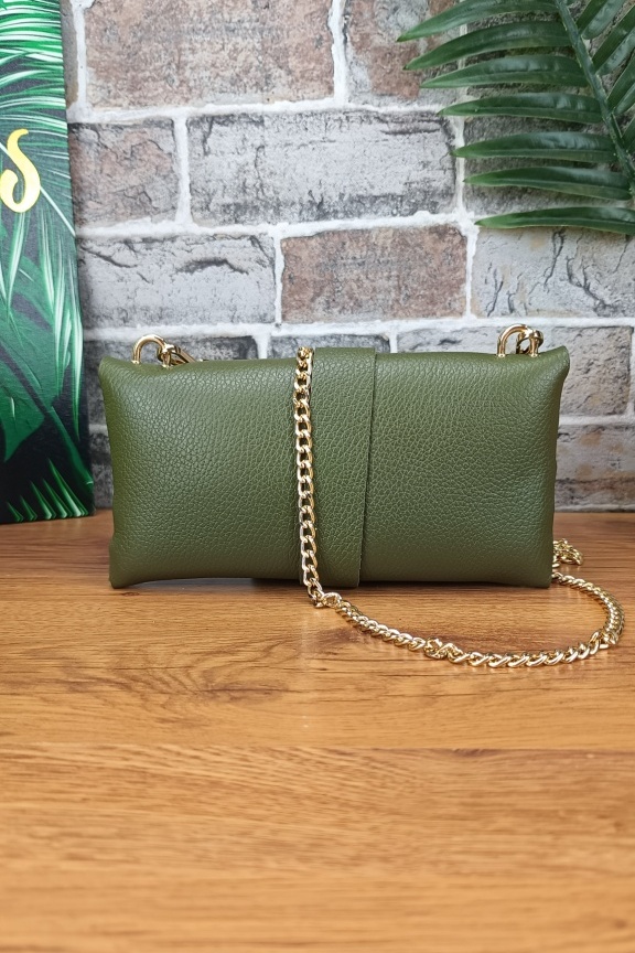 δερμάτινο-τσαντάκι-μέλισσα-χακί