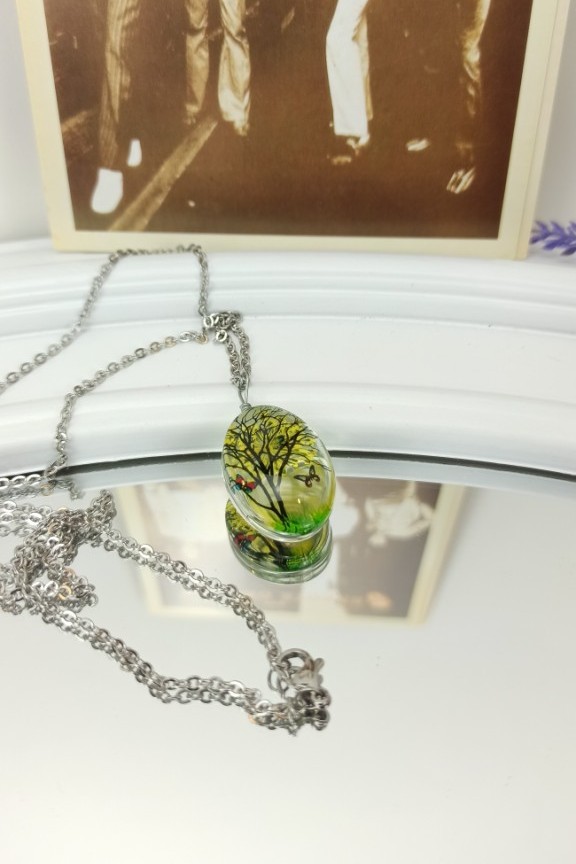 κολιέ-χειροποίητο-δέντρο-κίτρινο