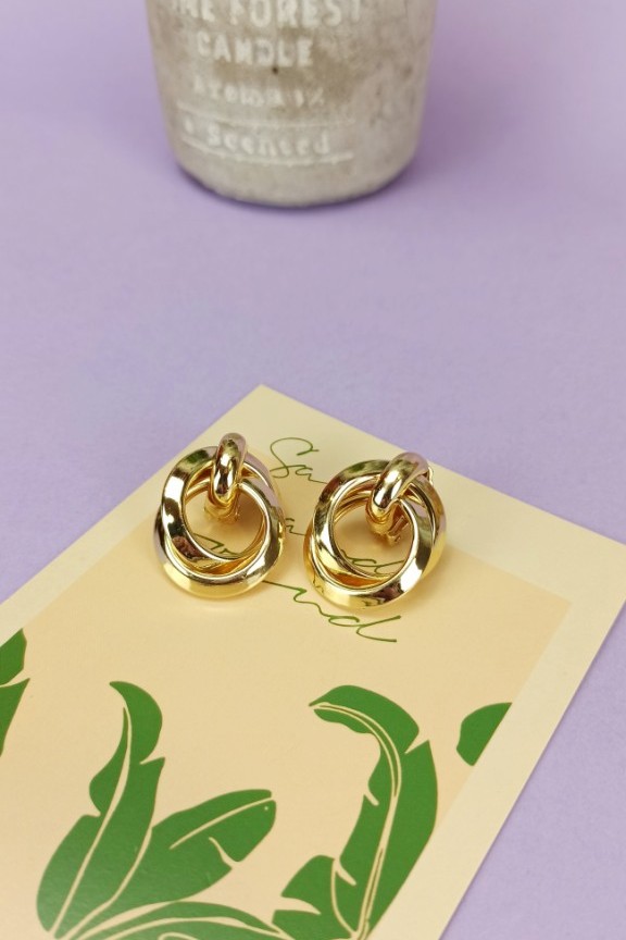 σκουλαρίκια-με-κλιπ-ατσάλι-κύκλοι-χρυσά