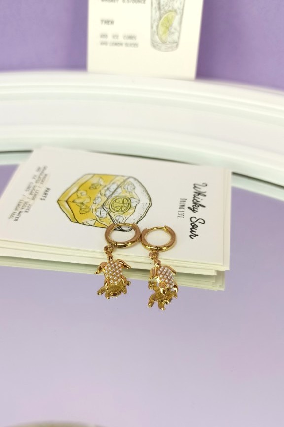 σκουλαρίκια-κρικάκια-χελωνάκια-χρυσά-πέρλες