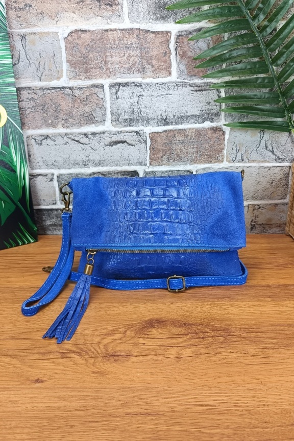 δερμάτινο-τσαντάκι-καστόρι-κροκό-μπλε