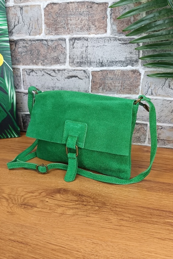 δερμάτινη-τσάντα-χιαστί-καστόρι-πράσινη