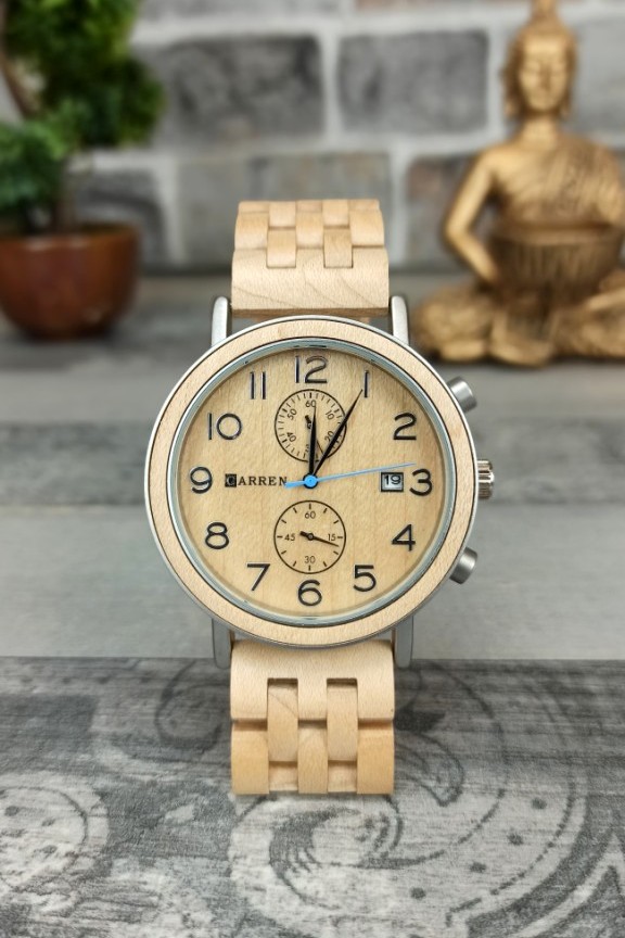 ξύλινο-ρολόι-μπρασελέ-λευκό-ξύλο-λεύκας