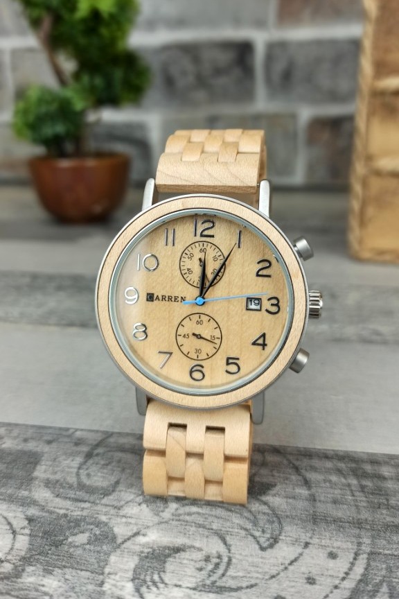 ξύλινο-ρολόι-μπρασελέ-λευκό-ξύλο-λεύκας