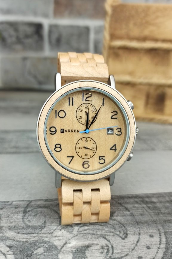 ξύλινο-ρολόι-μπρασελέ-λευκό-ξύλο-λεύκας