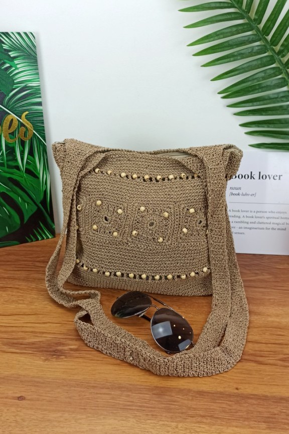 χειροποίητη-τσάντα-ταγάρι-χάντρες-μπεζ