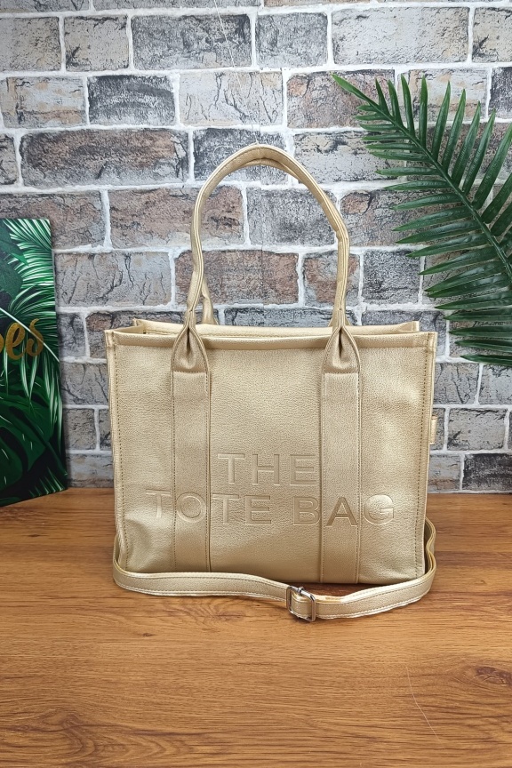 τσάντα-ώμου-tote-χρυσή